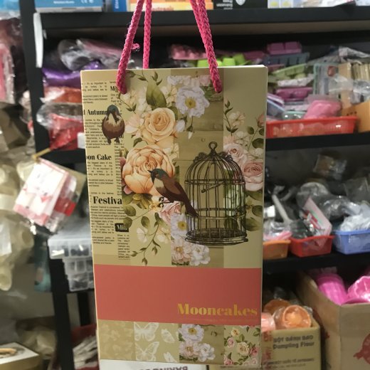 Hộp trung thu 2 bánh 200-250g kéo hồng