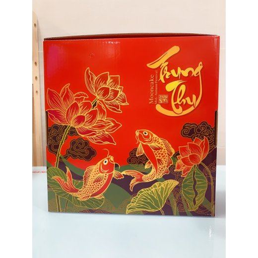 Hộp trung thu dày có quai xách đựng 4 bánh 200-250g