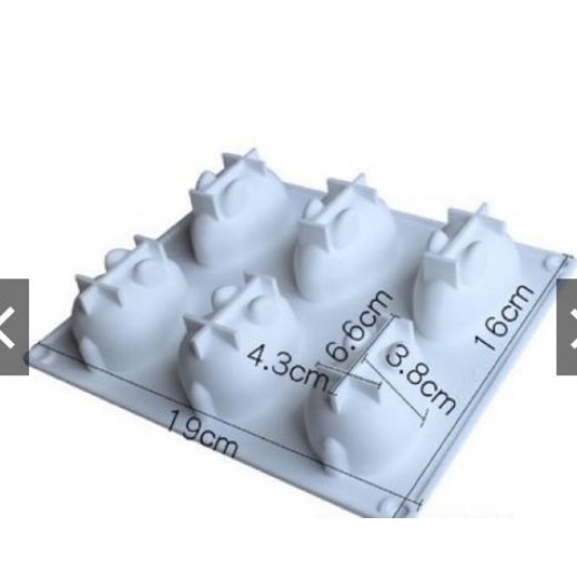 Khuôn silicon 6 con thỏ 3D