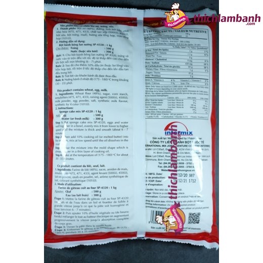Bột bông lan nướng mikko 4320