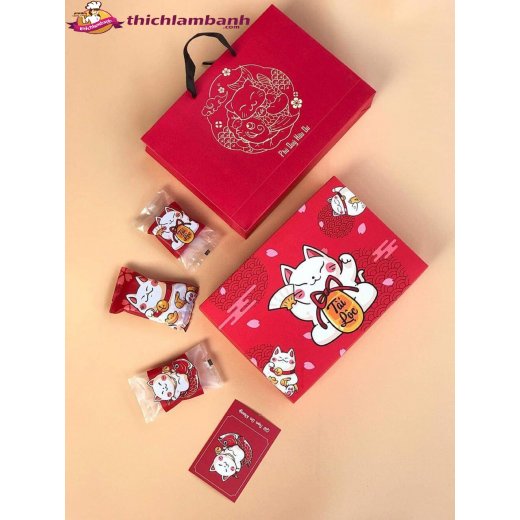 Hộp giấy mèo thần tài