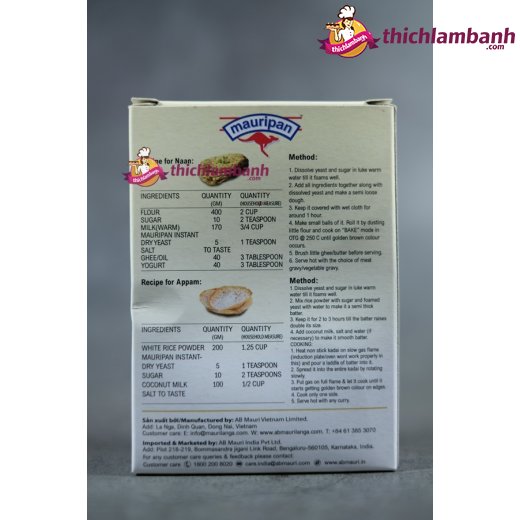 Men bánh mì instant Mauri