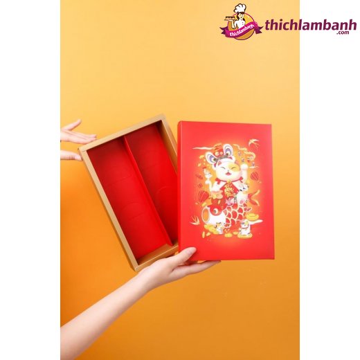 Hộp giấy Mèo thần tài cá chép