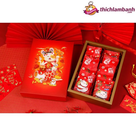 Hộp giấy Mèo thần tài cá chép