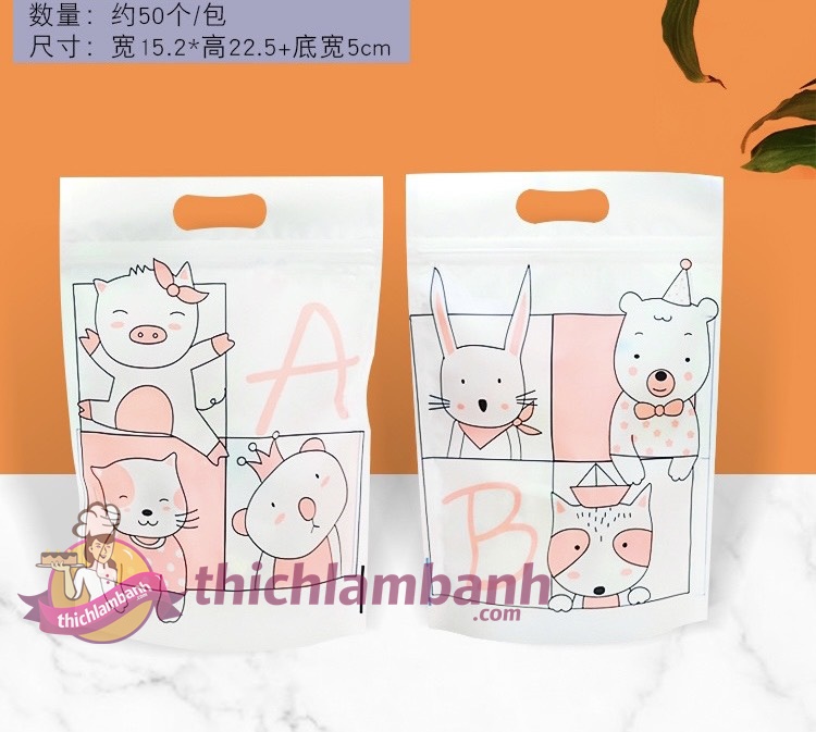 Túi zip mẫu Hoạt hình