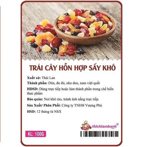 Trái cây hỗn hợp sấy khô Thái Lan