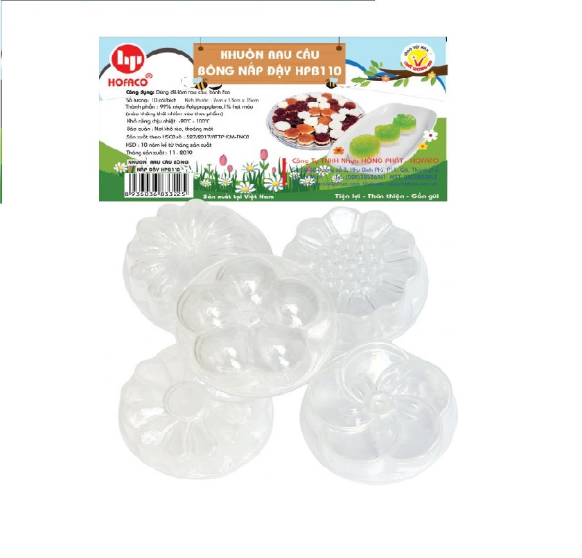 Bộ 10 Khuôn rau câu bông B110