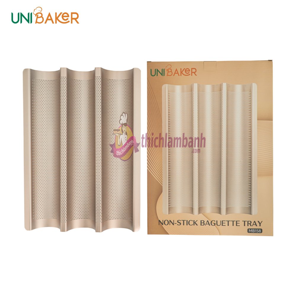 Khay bánh mì chống dính 3 rãnh UNIBAKER MB158