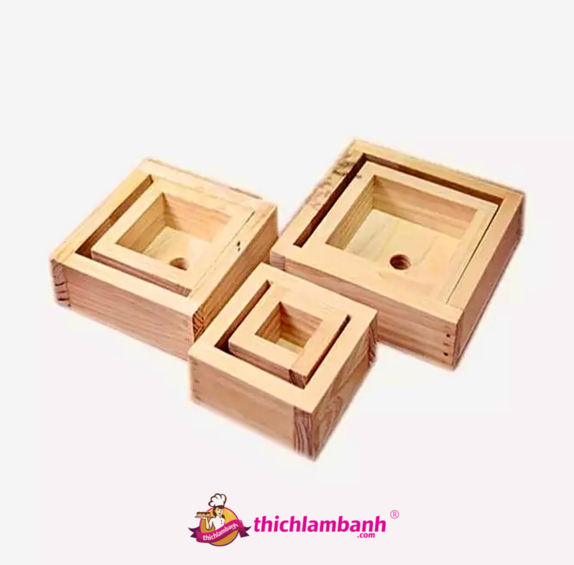 Khuôn làm bánh chưng thông minh 14 cm bằng gỗ