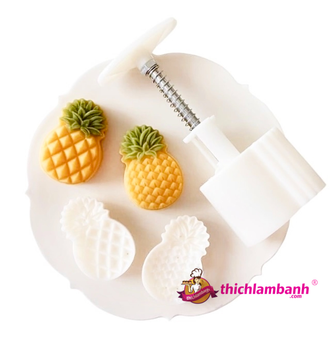 Khuôn lò xo bánh dứa 4 mặt 50gr