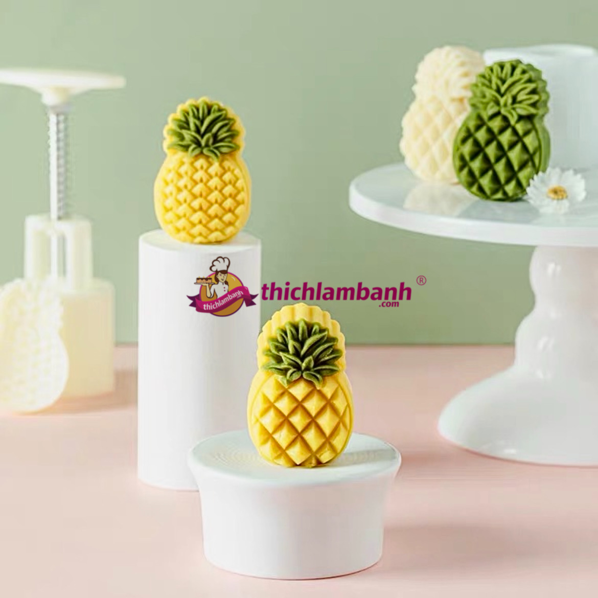 Khuôn lò xo bánh dứa 4 mặt 50gr