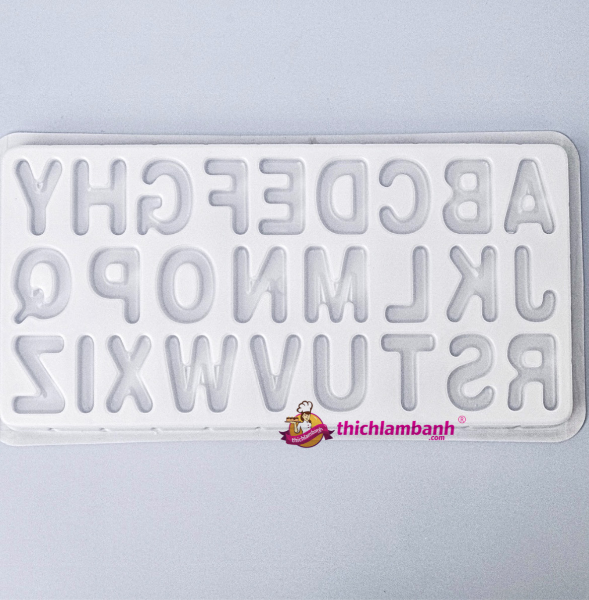 Khuôn nhựa trắng rau câu 26 chữ cái