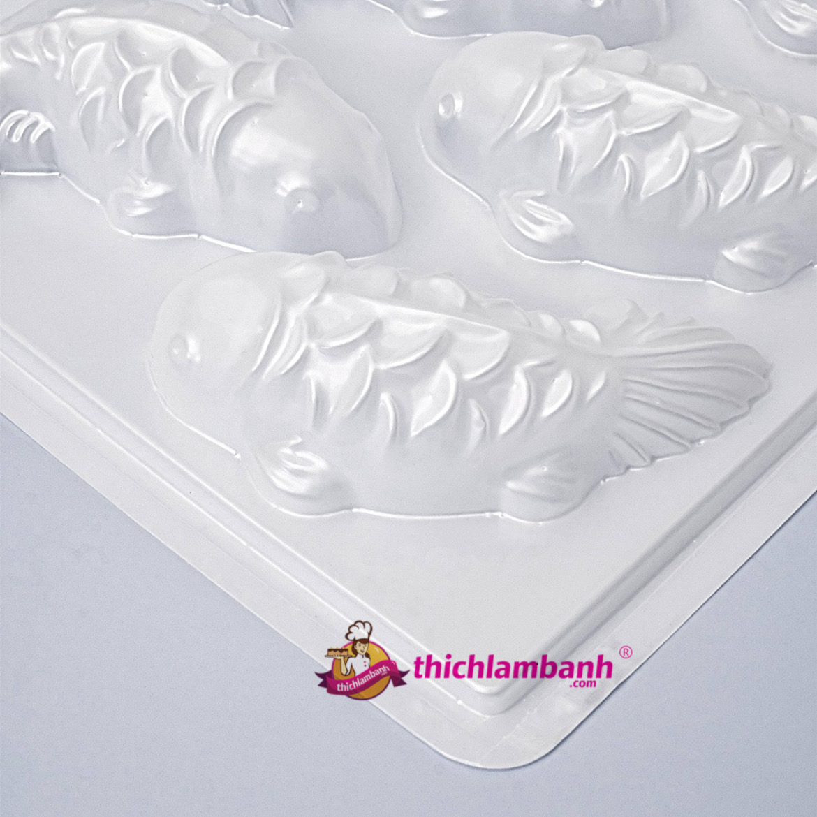 Khuôn nhựa trắng rau câu 6 con cá