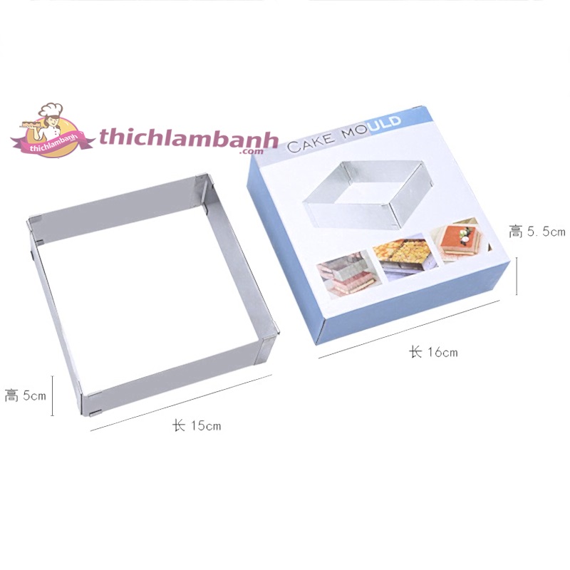 Khuôn tortenring vuông thay đổi kích thước