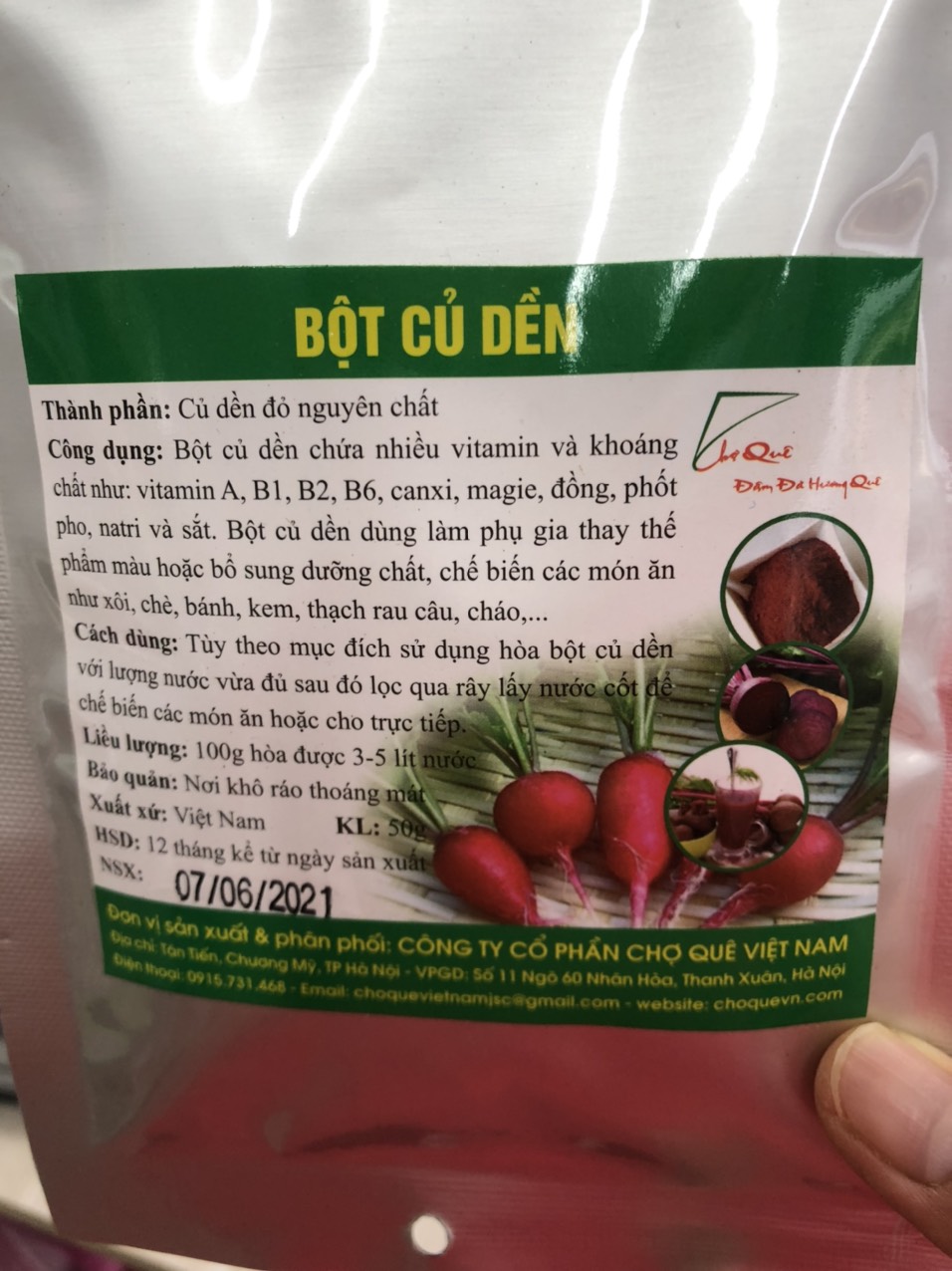 Bột tạo màu tự nhiên - củ dền