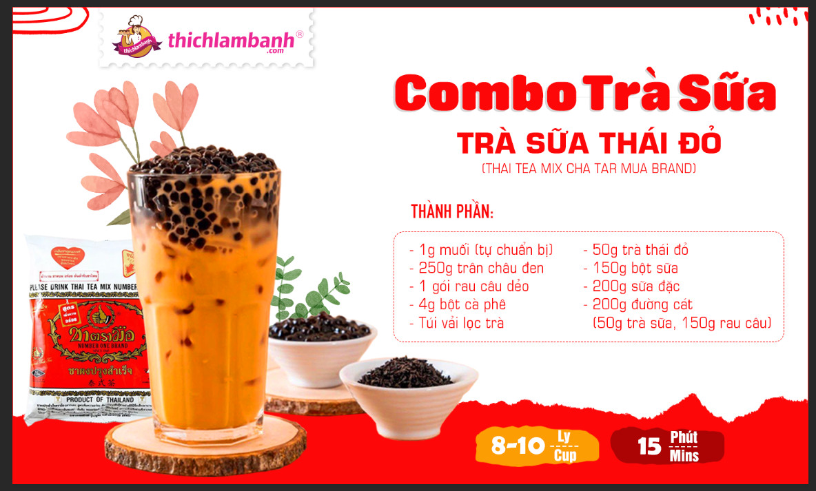 Combo Trà Sữa Thái Đỏ