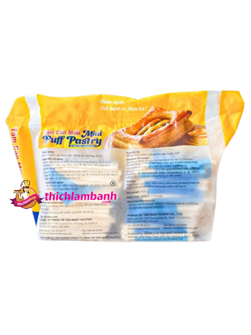 Tấm Cán Mini Puff Pastry 40 Cái (Pateso Hình Vuông)