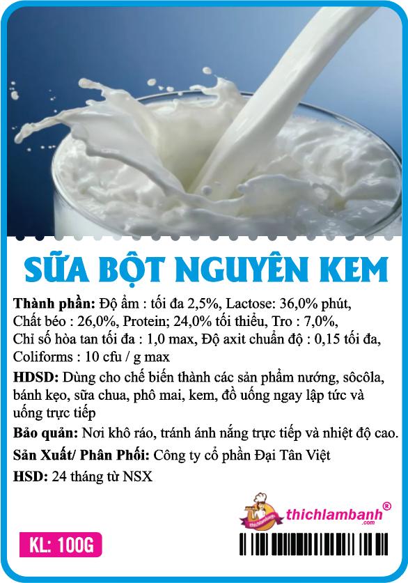 Sữa Bột, bột sữa Nguyên Kem New Zealand