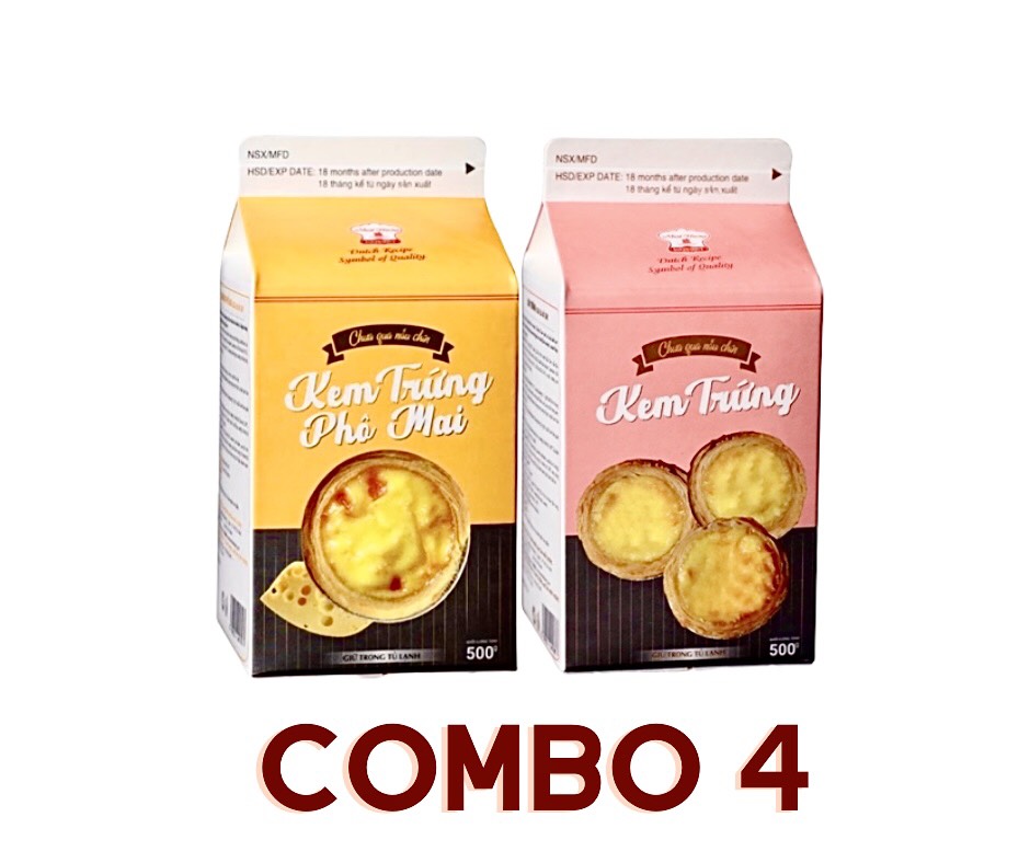 Combo 3 món: Tart trứng + Kem Trứng + Kem Trứng Phô Mai (Combo 4)