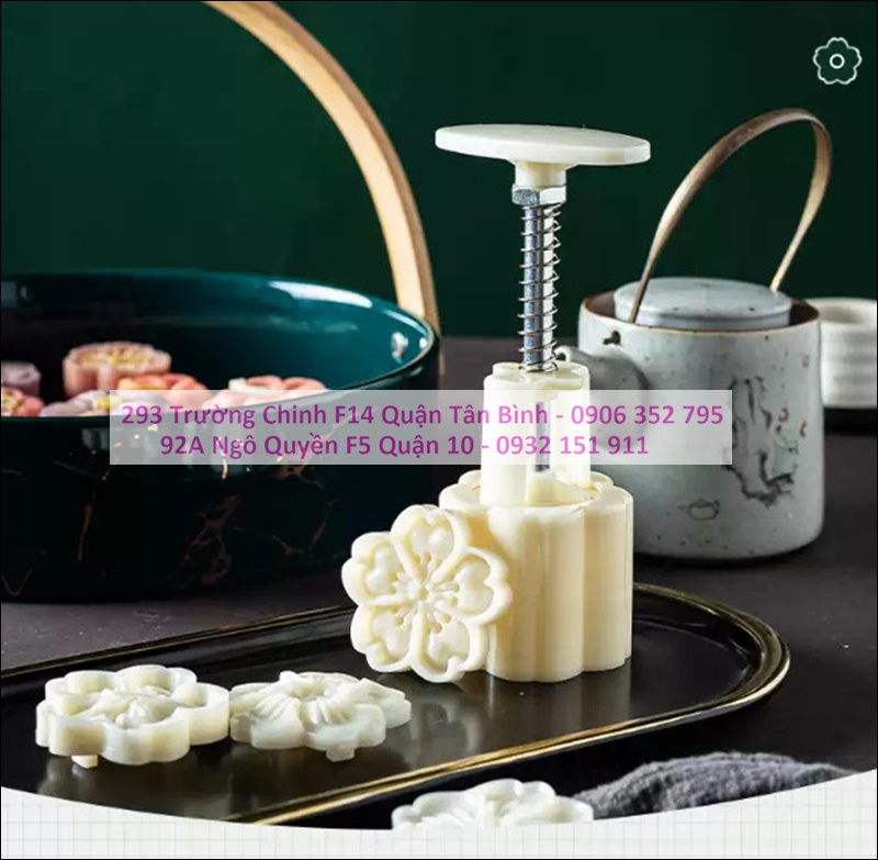 Khuôn lò xo trung thu hình hoa anh đào 50g