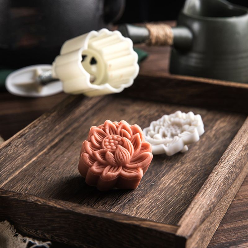 Khuôn lò xo trung thu hoa sen 1 mặt nhỏ