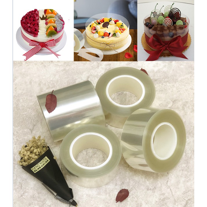 Viền bánh nylon cứng bọc bánh Mousse (loại cứng dày), mica quấn thành bánh
