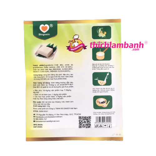 Đường nho Pháp Bio Baker 25G làm tàu phớ, đậu hũ