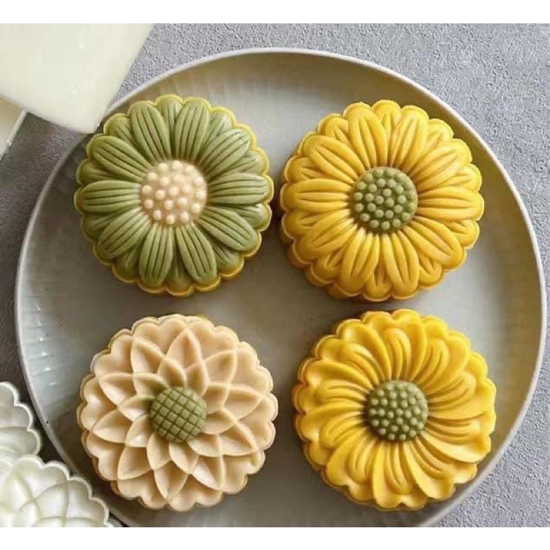 Khuôn lò xo trung thu 4 mặt HOA NỔI 150-190G