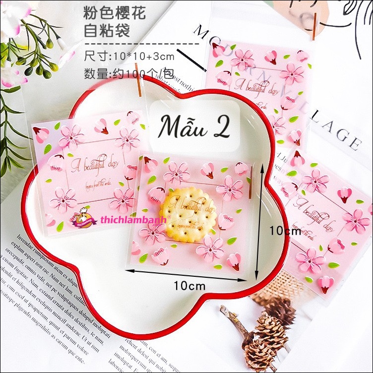 Túi dán Hồng 10cm