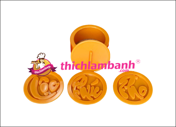Bộ Khuôn Nhấn Xôi tròn 3 mặt Phúc Lộc Thọ 10 cm PL02