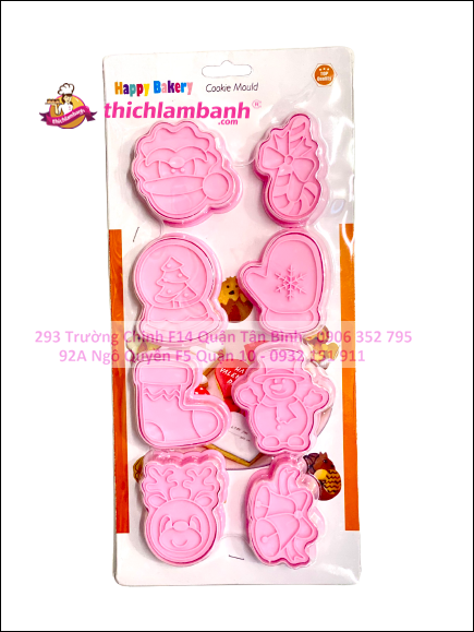 Bộ 8 nhấn bánh quy Giáng sinh Cầu tuyết / Cookie cutters B115
