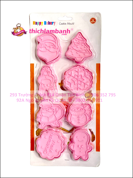 Bộ 8 nhấn bánh quy Giáng sinh Cây thông / Cookie cutters B114