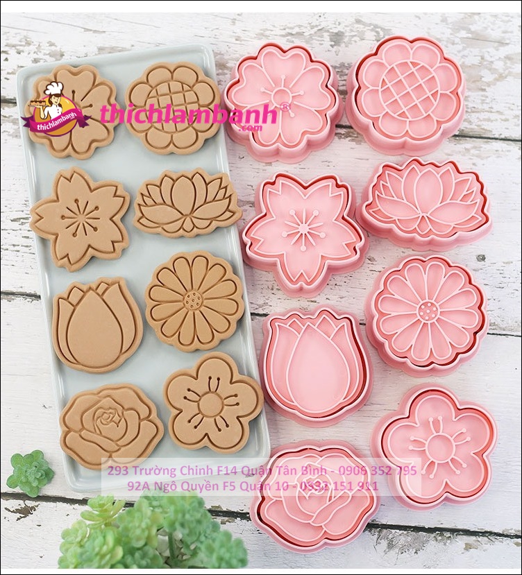 Bộ 8 nhấn bánh quy Hoa / Cookie cutters B112
