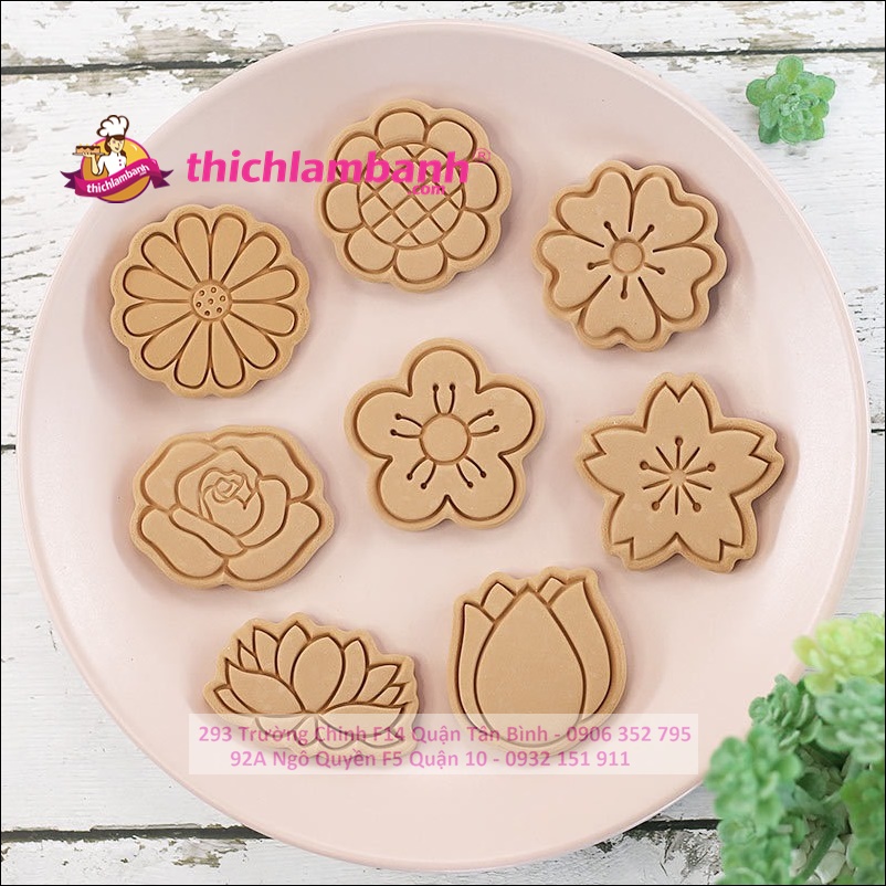 Bộ 8 nhấn bánh quy Hoa / Cookie cutters B112