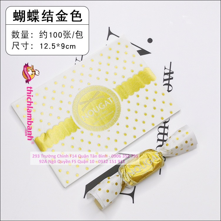Giấy gói kẹo màu sắc- 100 tờ