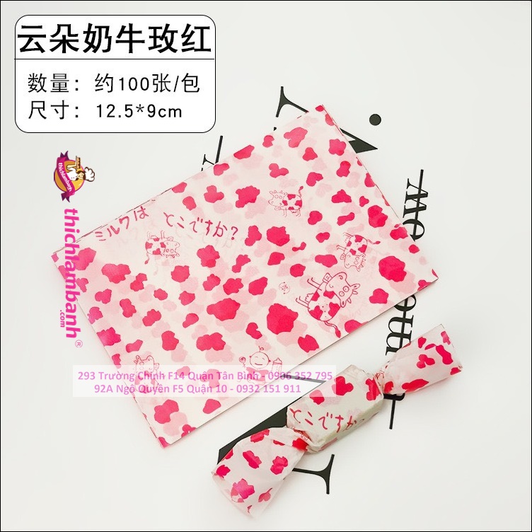 Giấy gói kẹo màu sắc- 100 tờ