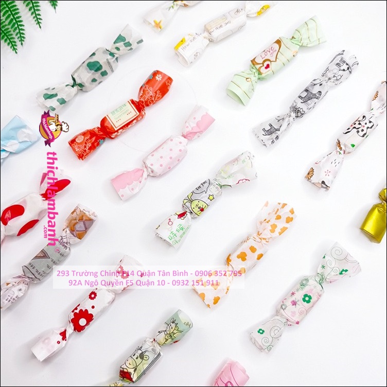 Giấy gói kẹo màu sắc- 100 tờ
