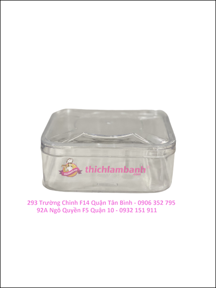 Hộp Mica Vuông No.0084 Đựng Mứt, Bánh, Hạt..
