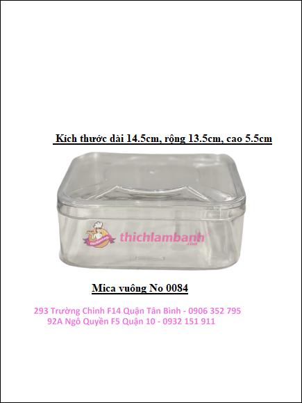 Hộp Mica Vuông No.0084 Đựng Mứt, Bánh, Hạt..