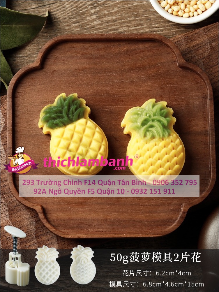 Khuôn lò xo bánh dứa 2 mặt 50g