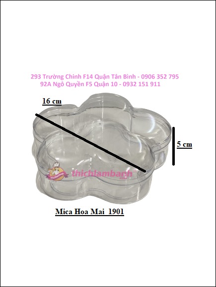 Hộp Mica Hoa Mai HM 1901 Đựng Mứt, Bánh, Hạt..