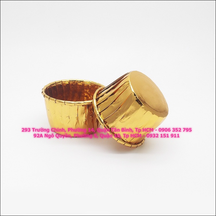 Cup giấy muffin nhũ hồng/ Vàng đáy 4cm 50c