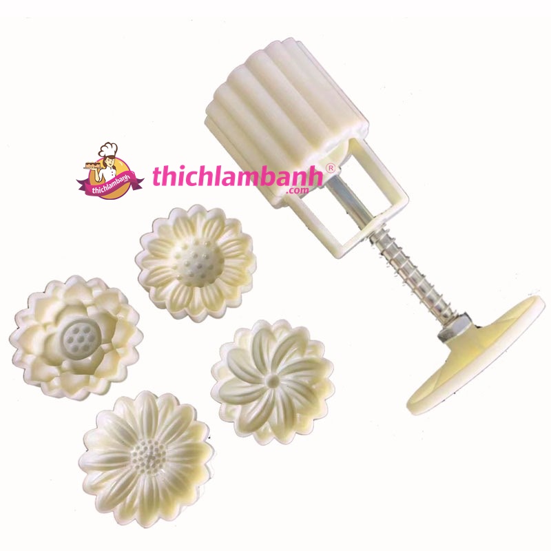 Khuôn lò xo bánh tết Hoa 4 mặt 50G 2023