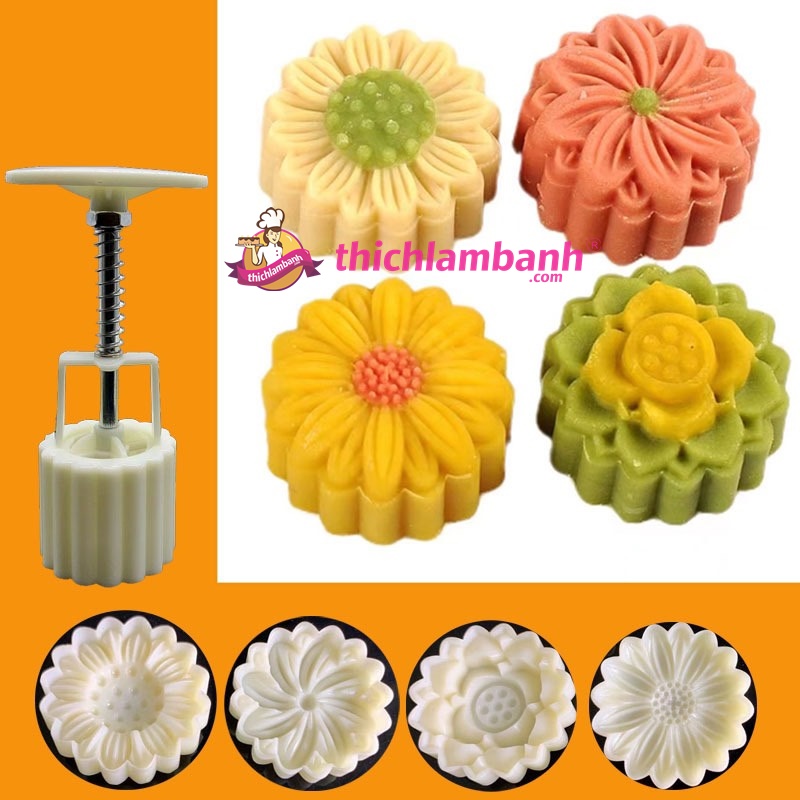 Khuôn lò xo bánh tết Hoa 4 mặt 50G 2023