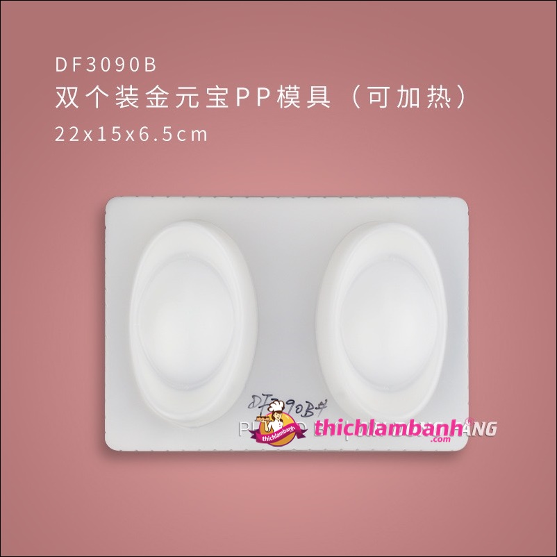 Khuôn nhựa trắng rau câu 2 thỏi vàng đôi