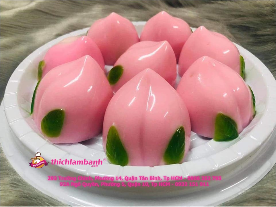 Khuôn nhựa trắng rau câu 8 trái đào