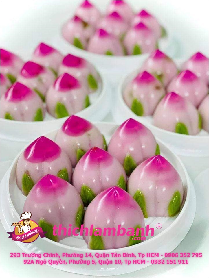 Khuôn nhựa trắng rau câu 9 trái đào