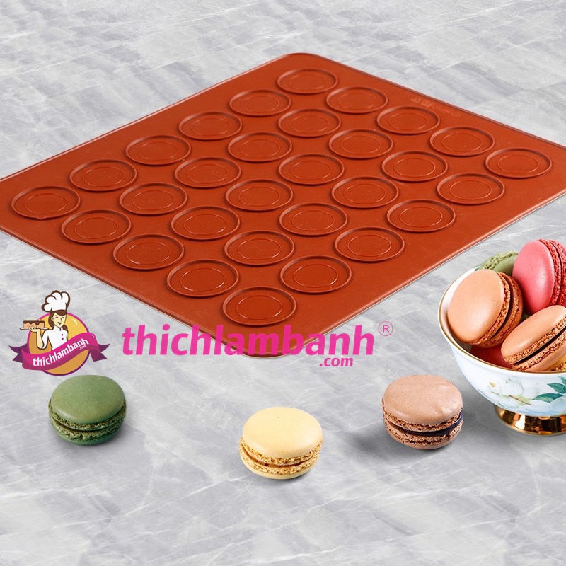 Tấm silicon nướng bánh Macaron - 48 ô