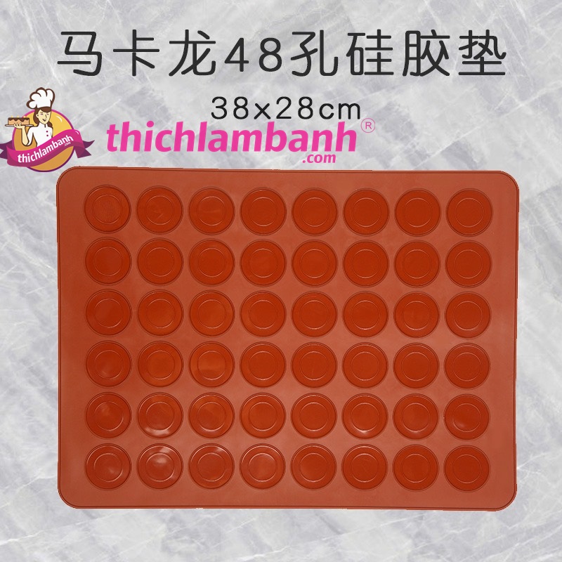Tấm silicon nướng bánh Macaron - 48 ô