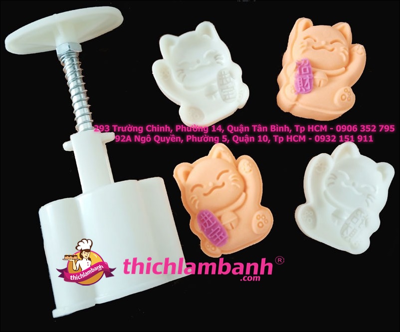 Khuôn lò xo Mèo Thần Tài 2 mặt
